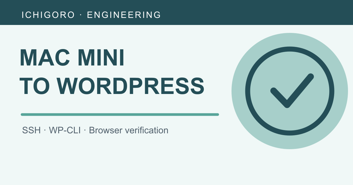 Cover illustration: Running WordPress on Xserver from a Mac mini with SSH and WP-CLI
