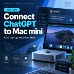 Illustration of ChatGPT connecting to a Mac mini with RDC（AI生成の説明用イメージ。実際のアプリ画面ではありません）
